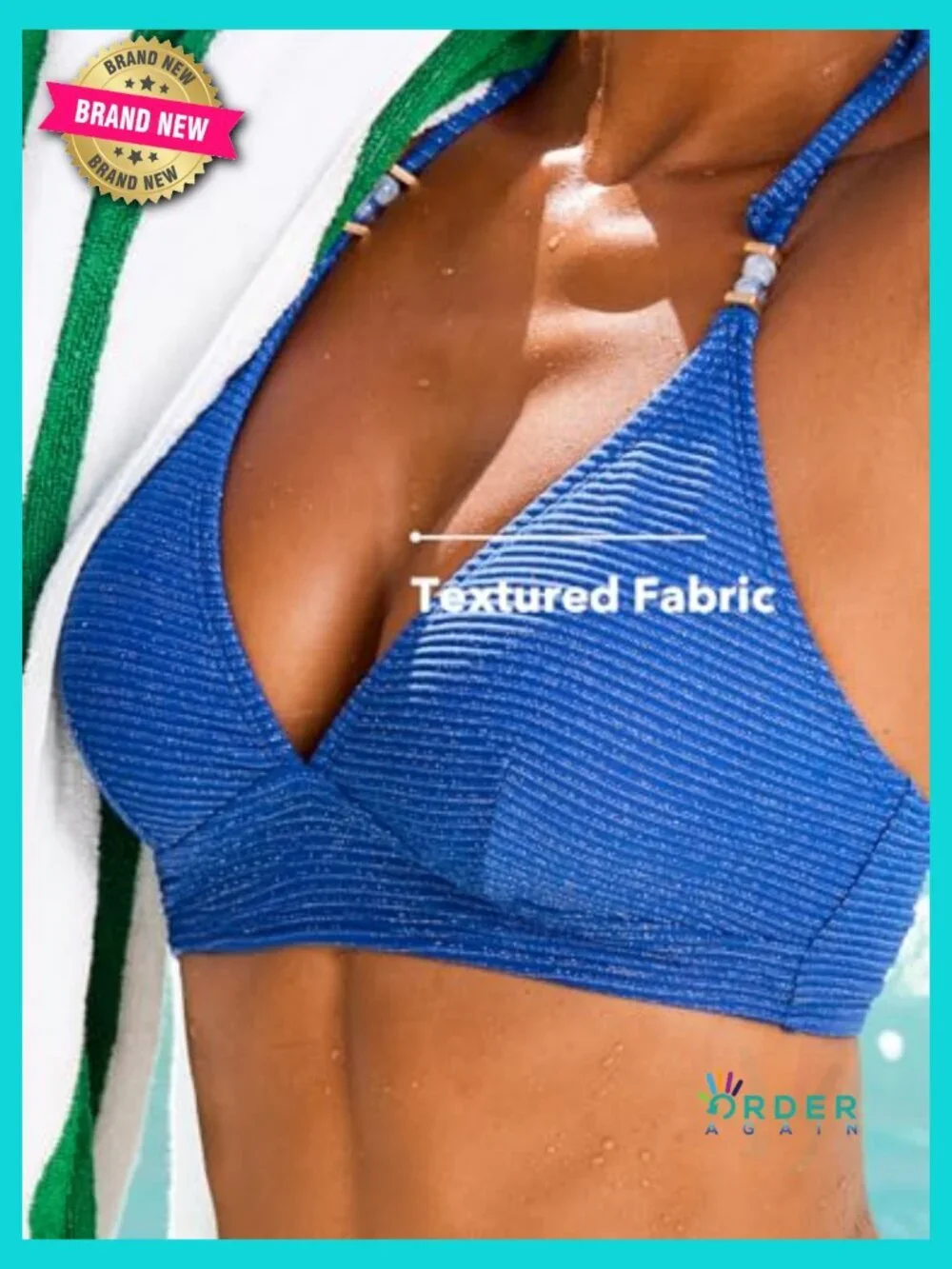 Textured Crisscross Self Tie Halter Bikini Set V Neck Low Rise Bathing Suit Two